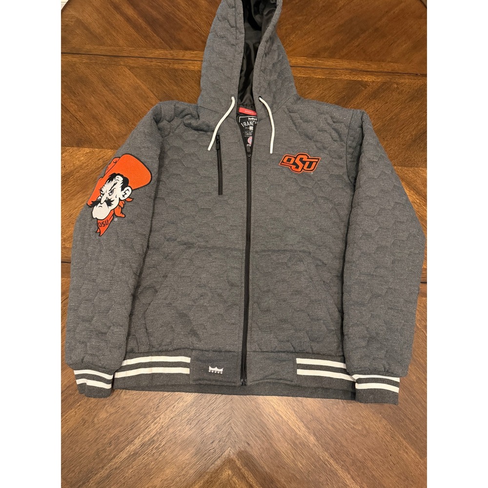 Franchise Club Oklahoma State OSU Cowboys Quilted Full Zip Hoodie Jacket XL